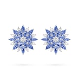 Paul Morelli 18k White Gold 2.56cttw Sapphire and 0.44cttw Diamond Dahlia Cluster Earrings 17mm