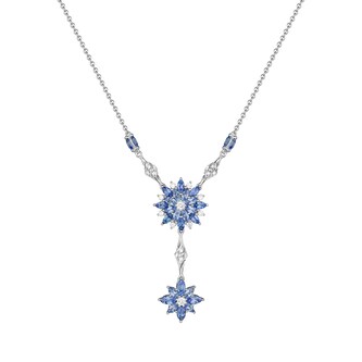 Paul Morelli 18k White Gold 2.64cttw Sapphire and 0.60cttw Diamond Dahlia Cluster Necklace 20"