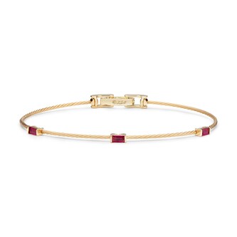 Paul Morelli 18k Yellow Gold 0.42cttw Baguette Ruby Wire Bracelet 1.2mm Paul Morelli 18k Yellow Gold 0.42cttw Baguette Ruby Wire Bracelet 1.2mm