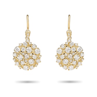 Paul Morelli 18k Yellow Gold 1.65cttw Diamond Confetti Circle Drop Earrings 13mm Paul Morelli 18k Yellow Gold 1.65cttw Diamond Confetti Circle Drop Earrings 13mm