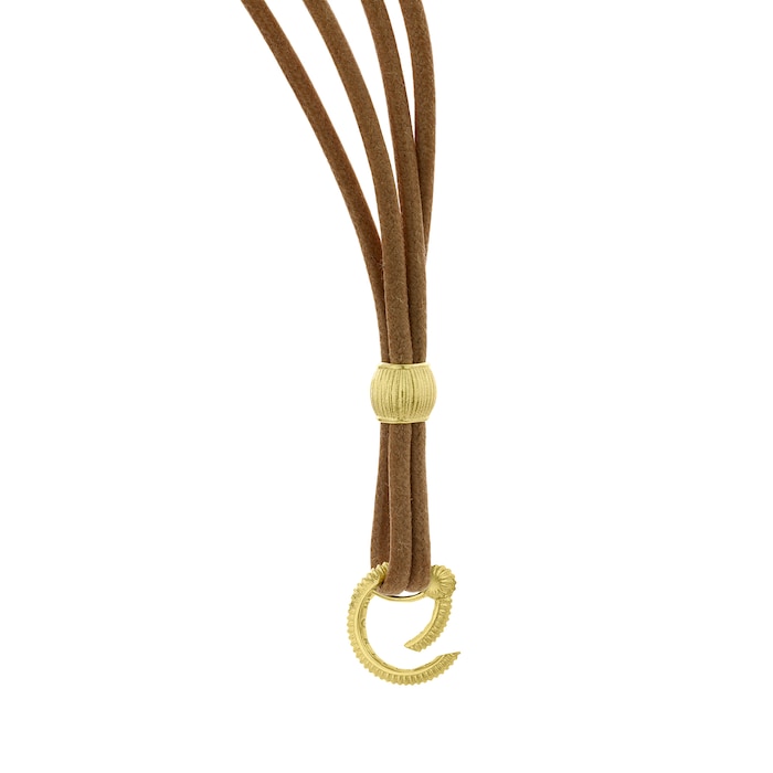 Paul Morelli 18k Yellow Gold Brown Meditation Bells Cord 16"