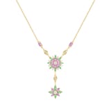 Paul Morelli 18k Yellow Gold 1.41cttw Sapphire 1.17cttw Tsavourite and Diamond Dahlia Necklace 20"