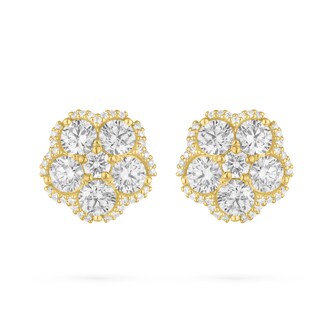 Paul Morelli 18k Yellow Gold 2.98cttw Diamond Wild Child Cluster Stud Earrings 13mm