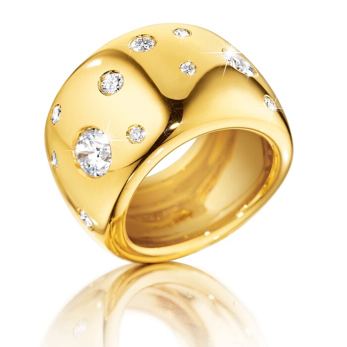 Verdura 18k Yellow Gold 1.01cttw Diamond "Constellation" Band Size 5.5