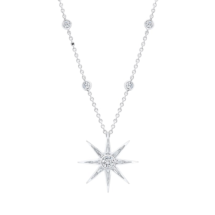 Robert Procop 18k White Gold 2.61cttw Diamond Luminous Star Pendant 18"