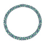 Robert Procop Platinum 1.87cttw Diamond and Sapphire and Emerald Necklace