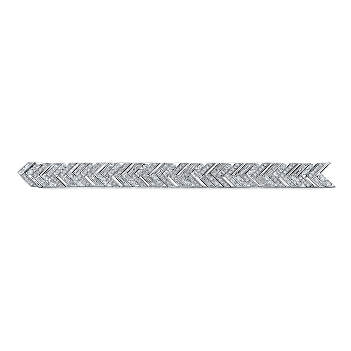 Robert Procop Platinum 13.54cttw Diamond Chevron Bracelet