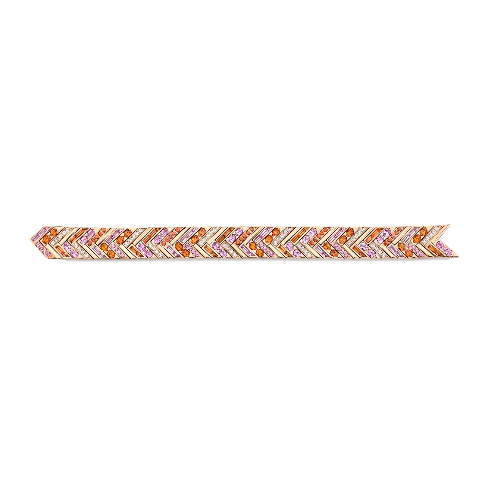 Robert Procop 18k Rose Gold 15.57cttw Mixed Color Sapphire and 1.43cttw Diamond Bracelet