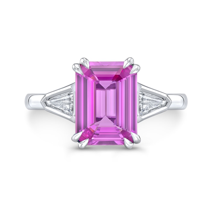 Robert Procop Platinum 4.01ctttw Pink Sapphire and 0.66cttw Diamond Ring Size 7