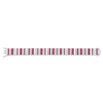 Robert Procop Platinum 11.06cttw Ruby and 6.99cttw Diamond Masterpiece Bracelet 7" Robert Procop Platinum 11.06cttw Ruby and 6.99cttw Diamond Masterpiece Bracelet 7"