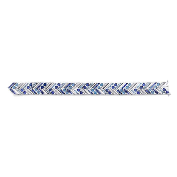 Robert Procop Platinum 13.92cttw Blue Sapphire & 2.32cttw Diamond Bracelet