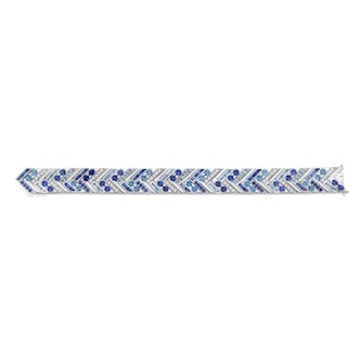 Robert Procop Platinum 13.92cttw Blue Sapphire & 2.32cttw Diamond Bracelet Robert Procop Platinum 13.92cttw Blue Sapphire & 2.32cttw Diamond Bracelet