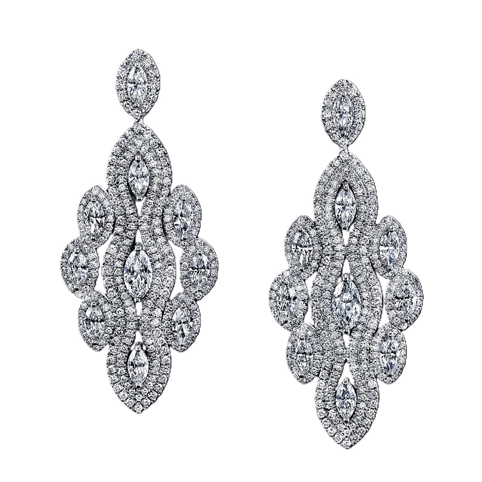 Robert Procop Platinum Bella Linda 7.24cttw Diamond Drop Earrings
