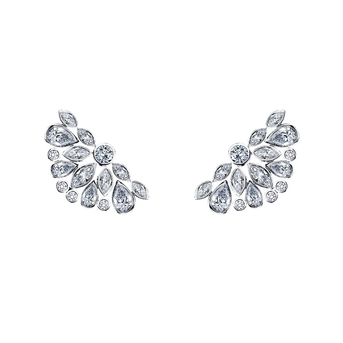 Robert Procop Platinum De La Vie 4.07cttw Diamond Huggie Hoop Earrings