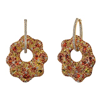 Robert Procop 18K Yellow & White Gold America Glamour Diamond & Sapphire Drop Earrings