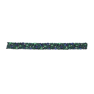 Robert Procop 18K White Gold American Glamour Diamond, Tsavorite & Sapphire Bracelet