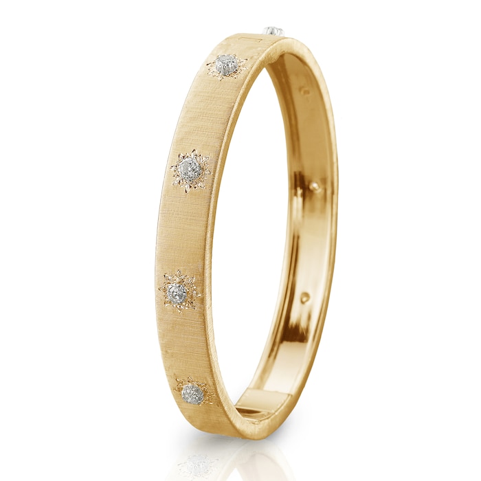 Buccellati 18k Yellow Gold 0.50cttw Diamond Macri Bracelet Size 15