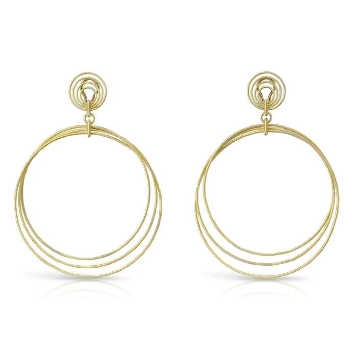 Buccellati 18k Yellow Gold Hawaii Triple Hoop Earrings