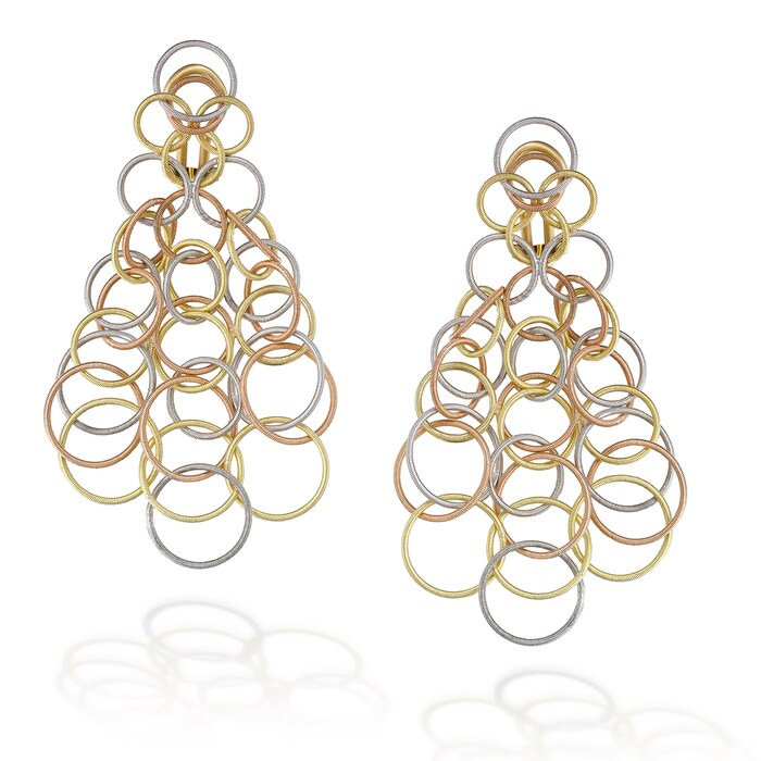 Buccellati 18k Tri-Gold Hawaii Pendant Drop Earrings