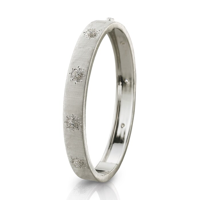 Buccellati 18k White Gold 0.50cttw Diamond Macri Bracelet Size 16