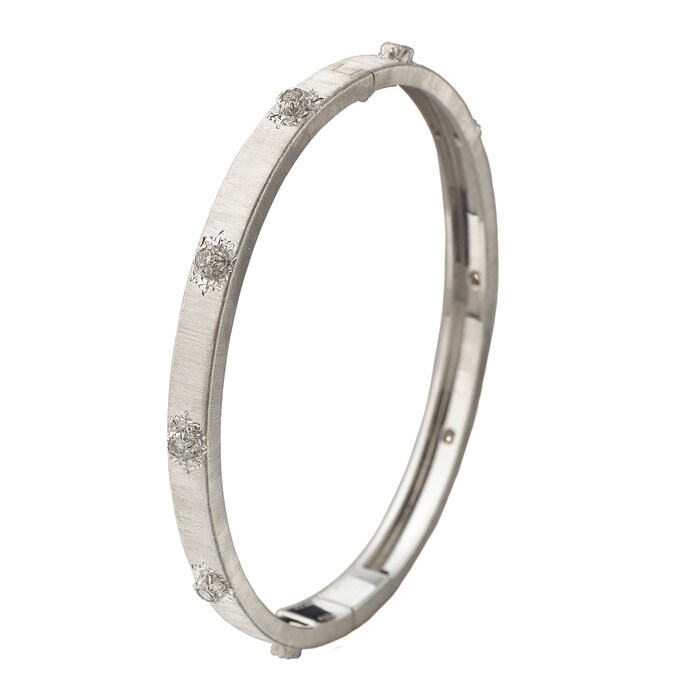 Buccellati 18k White Gold 0.50cttw Diamond Macri Classica Bracelet Size 16