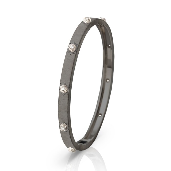 Buccellati 18k White Gold DLC 0.48cttw Diamond Macri Classica Bracelet Size 16