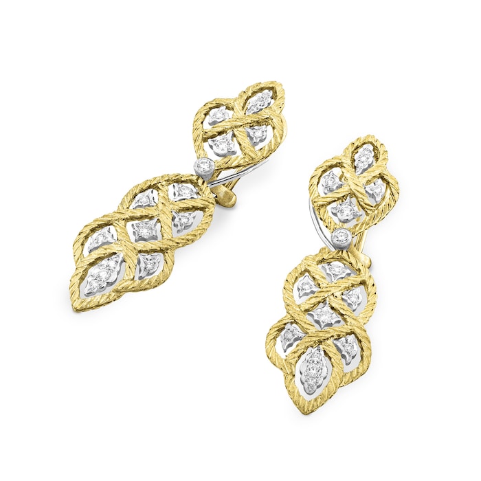 Buccellati 18k Yellow and White Gold 0.50cttw Diamond 5mm Drop Earrings