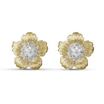 Buccellati 18k Yellow and White Gold 0.35cttw Diamond Oro Daphne 20mm Earrings Buccellati 18k Yellow and White Gold 0.35cttw Diamond Oro Daphne 20mm Earrings