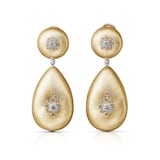 Buccellati 18k Yellow and White Gold 0.33cttw Diamond Macri 5cm Drop Earrings