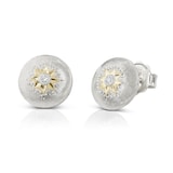 Buccellati 18k White and Yellow Gold 0.03cttw Diamond Macri 10mm Stud Earrings