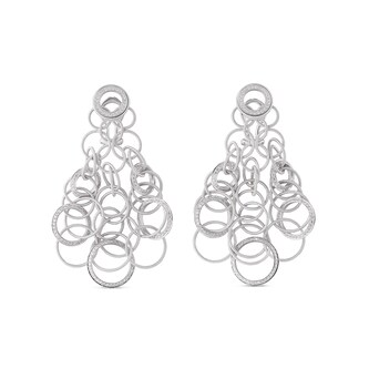 buccellati 18K White Gold 3.44cttw Diamond Hawaii Drop Earrings