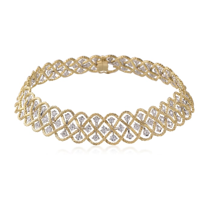 Buccellati 18k Yellow and White Gold 7.15cttw Diamond Étoilée Collar Necklace 16"