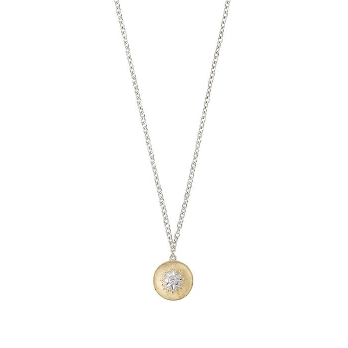 Buccellati 18k White and Yellow Gold 0.15cttw Diamond Macri Pendant 16"