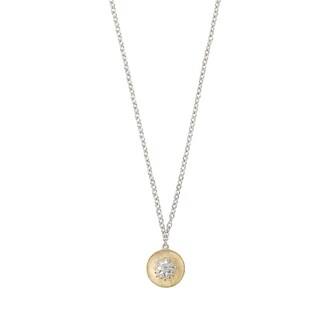 Buccellati 18k White and Yellow Gold 0.15cttw Diamond Macri Pendant 16" Buccellati 18k White and Yellow Gold 0.15cttw Diamond Macri Pendant 16"