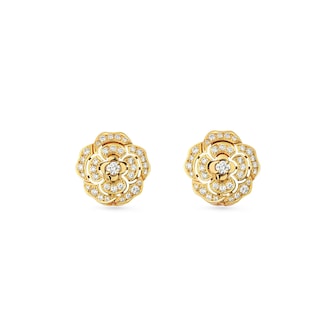 Chanel Jewelry 18k Yellow Gold 0.79cttw Diamond Bouton de Camélia Earrings Chanel Jewelry 18k Yellow Gold 0.79cttw Diamond Bouton de Camélia Earrings
