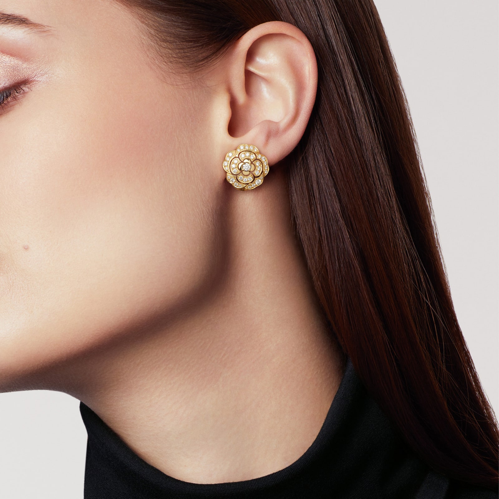 Chanel Fil de Camelia Earrings  Chanel jewelry earrings, White