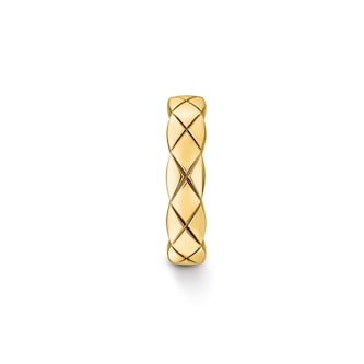 Chanel Jewelry 18k Yellow Gold Coco Crush Quilted Single Huggie Earring Chanel Jewelry 18k Yellow Gold Coco Crush Quilted Single Huggie Earring
