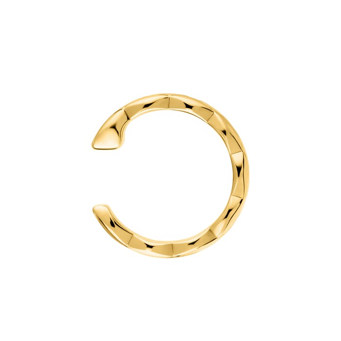 Chanel Jewelry 18k Yellow Gold Coco Crush Quilted Single Huggie Earring