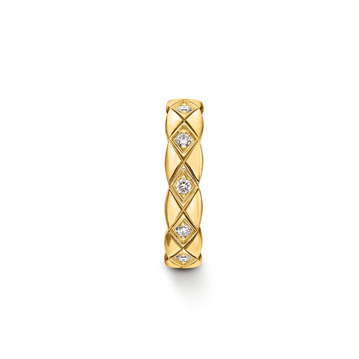 Chanel Jewelry 18k Yellow Gold 0.05cttw Diamond Coco Crush Single Huggie Earring