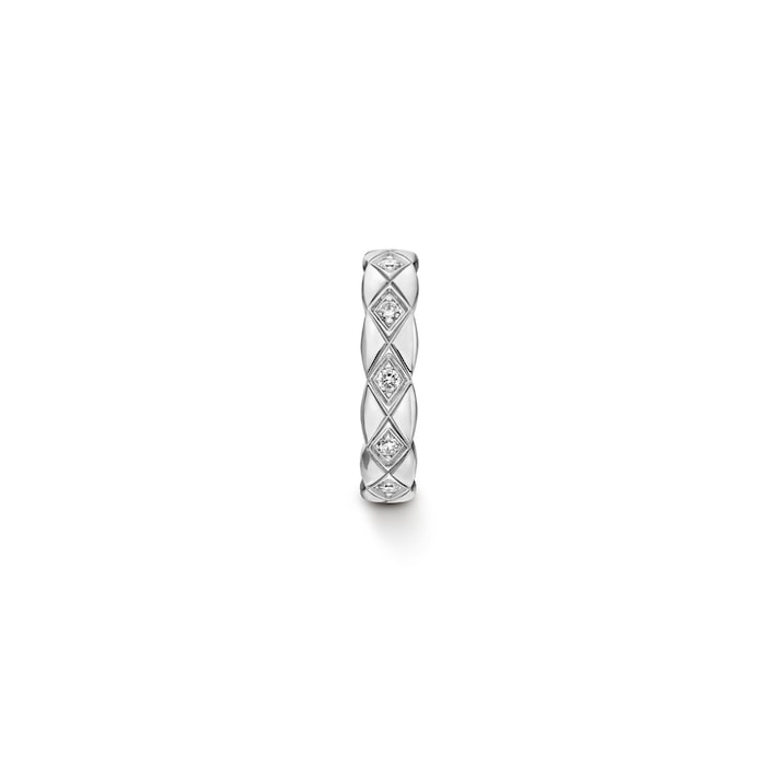 Chanel Jewelry 18k White Gold 0.05cttw Diamond Coco Crush Single Huggie Earring