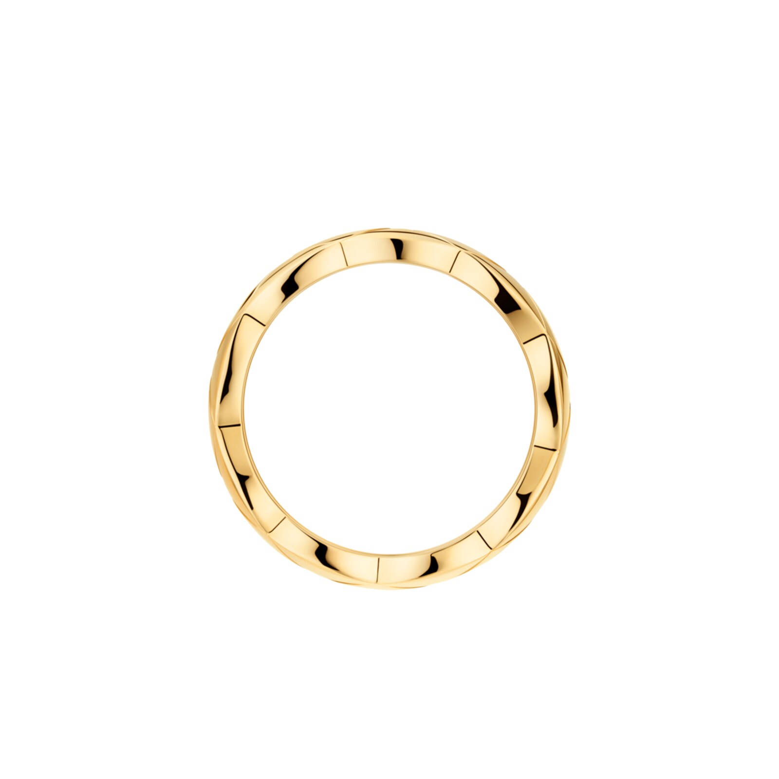 Chanel Jewelry 18k Yellow Gold Coco Crush Quilted Small Band Size 7.5