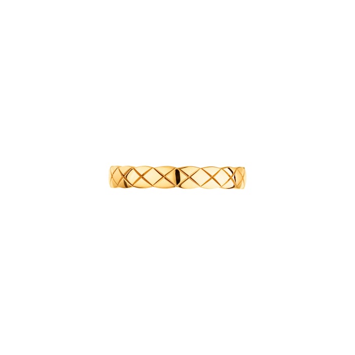 Chanel Jewelry 18k Yellow Gold Coco Crush Quilted Mini Band Size 7.25