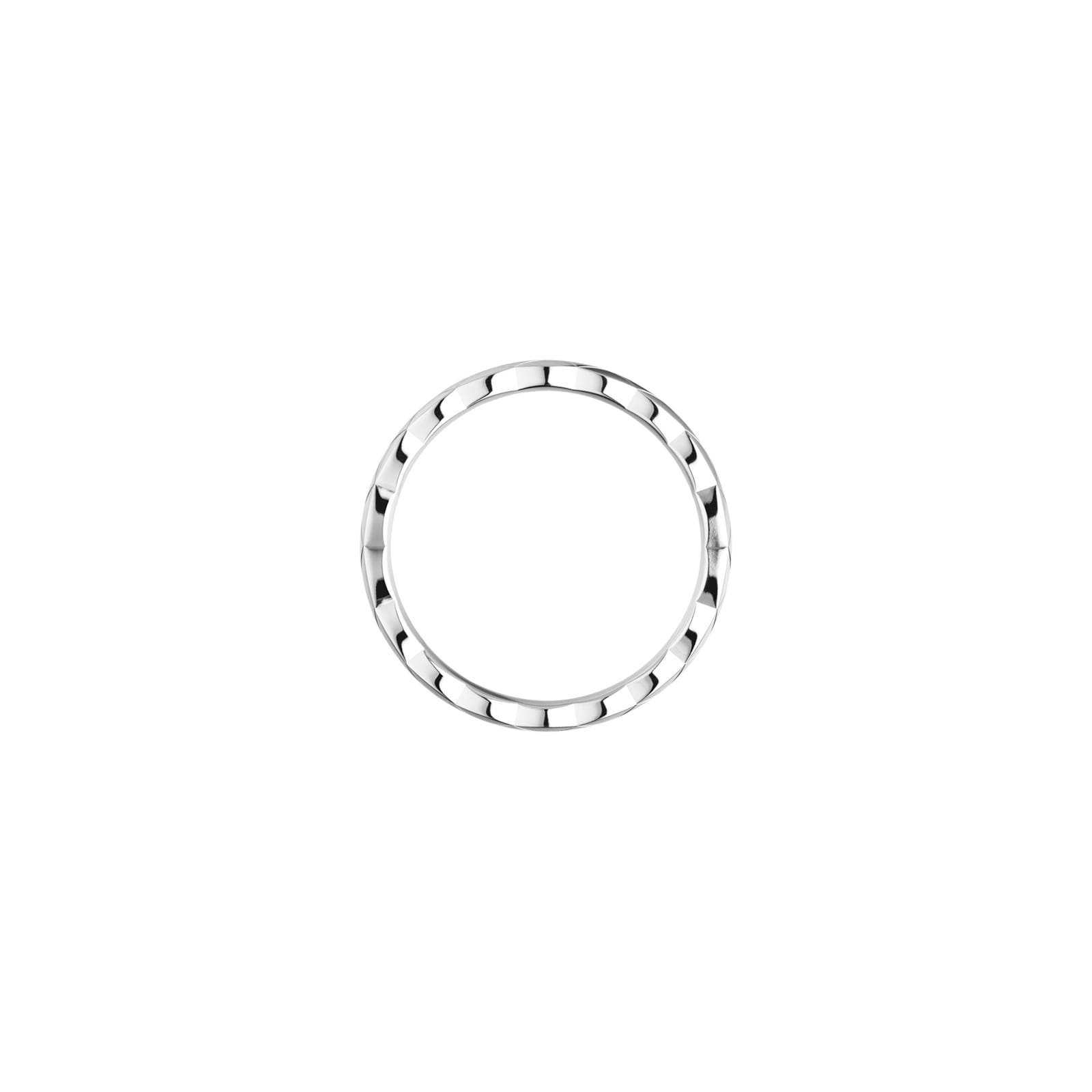 Chanel Jewelry 18k White Gold Coco Crush Quilted Mini Band Size 7.25