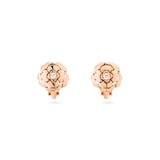 Chanel Jewelry 18k Rose Gold 0.09cttw Diamond Extrait De Camélia Earrings
