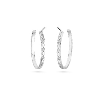 Chanel Jewelry 18k White Gold 0.20cttw Diamond Coco Crush 35mm Hoop Earrings Chanel Jewelry 18k White Gold 0.20cttw Diamond Coco Crush 35mm Hoop Earrings