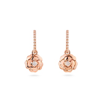 Chanel Jewelry 18k Rose Gold 0.14cttw Diamond Extrait De Camélia Drop Earrings Chanel Jewelry 18k Rose Gold 0.14cttw Diamond Extrait De Camélia Drop Earrings