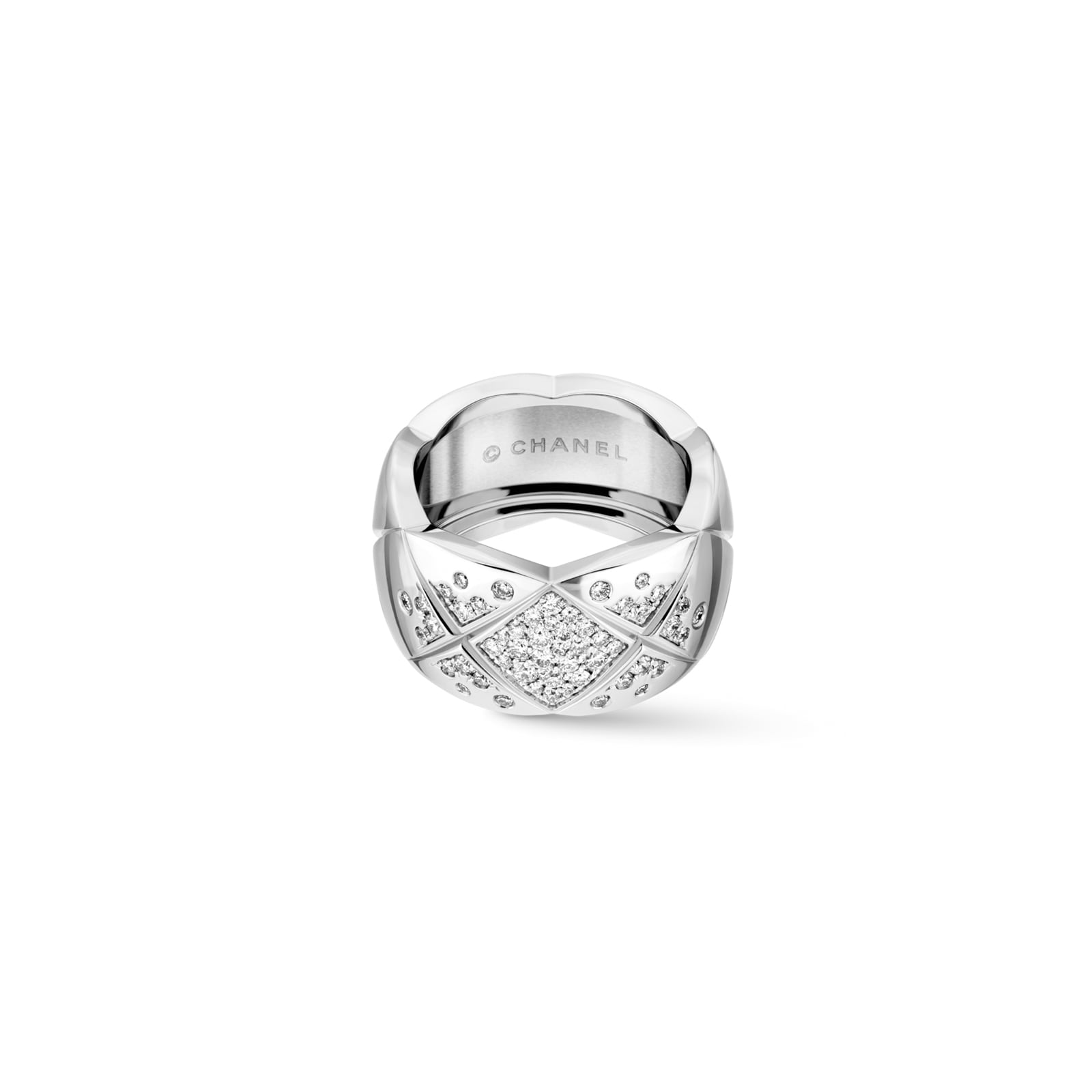 Chanel Jewelry 18k White Gold 0.46cttw Diamond Coco Crush Large Band Size 6.25 Chanel Jewelry 18k White Gold 0.46cttw Diamond Coco Crush Large Band Size 6.25