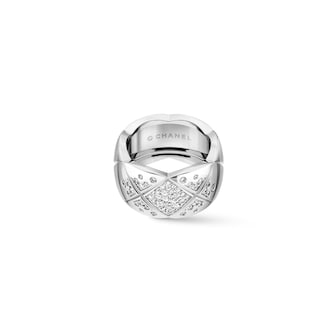 Chanel Jewelry 18k White Gold 0.46cttw Diamond Coco Crush Large Band Size 6.25