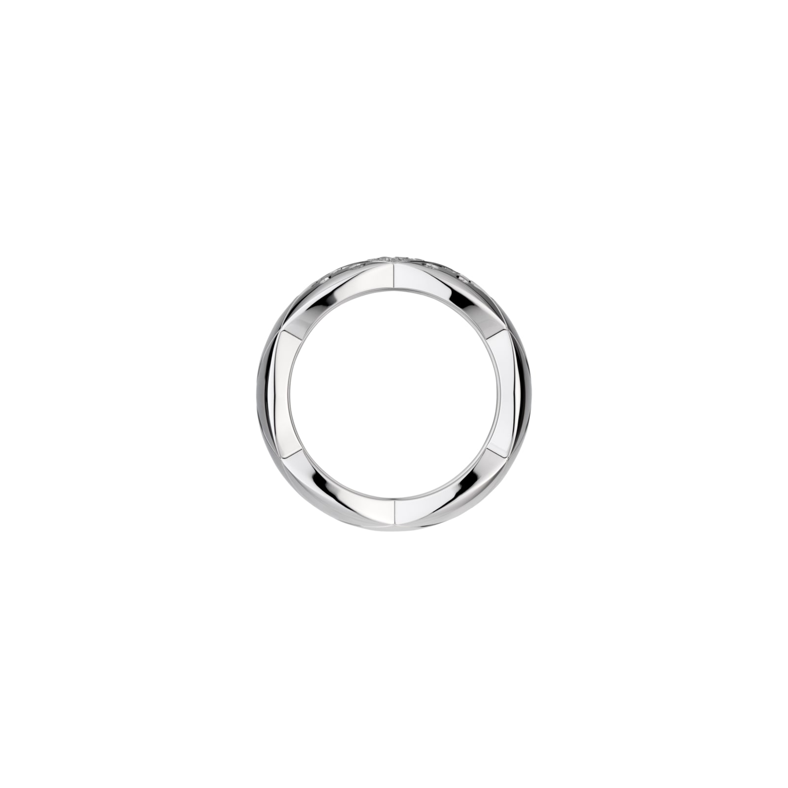 Chanel Jewelry 18k White Gold 0.46cttw Diamond Coco Crush Large Band Size 6.25