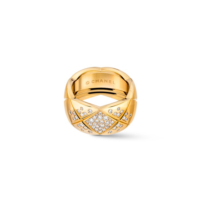 Chanel 18k Yellow Gold 0.46cttw Diamond Coco Crush Band Size 6.75